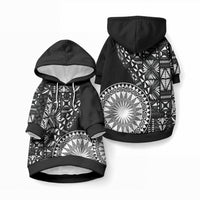 Black Tongan Ngatu Fonulei Pattern Pet Hoodie LT9 Pullover Black - Polynesian Pride