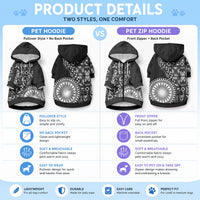 Black Tongan Ngatu Fonulei Pattern Pet Hoodie LT9 - Polynesian Pride