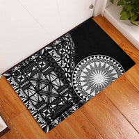 Black Tongan Ngatu Fonulei Pattern Rubber Doormat LT9 - Polynesian Pride