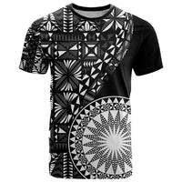 Black Tongan Ngatu Fonulei Pattern T Shirt LT9 Black - Polynesian Pride