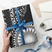 Black Tongan Ngatu Fonulei Pattern Wrapping Paper LT9 - Polynesian Pride