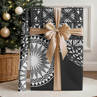 Black Tongan Ngatu Fonulei Pattern Wrapping Paper LT9 - Polynesian Pride