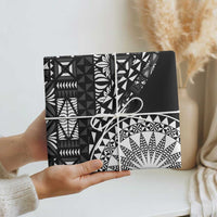 Black Tongan Ngatu Fonulei Pattern Wrapping Paper LT9 - Polynesian Pride