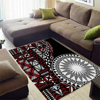 Red Tongan Ngatu Fonulei Pattern Area Rug LT9 - Polynesian Pride