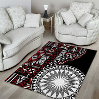 Red Tongan Ngatu Fonulei Pattern Area Rug LT9 - Polynesian Pride