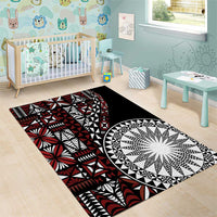 Red Tongan Ngatu Fonulei Pattern Area Rug LT9 - Polynesian Pride