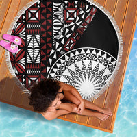 Red Tongan Ngatu Fonulei Pattern Beach Blanket LT9 - Polynesian Pride