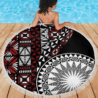 Red Tongan Ngatu Fonulei Pattern Beach Blanket LT9 - Polynesian Pride