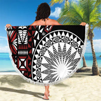 Red Tongan Ngatu Fonulei Pattern Beach Blanket LT9 - Polynesian Pride
