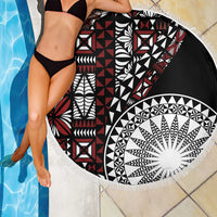Red Tongan Ngatu Fonulei Pattern Beach Blanket LT9 - Polynesian Pride