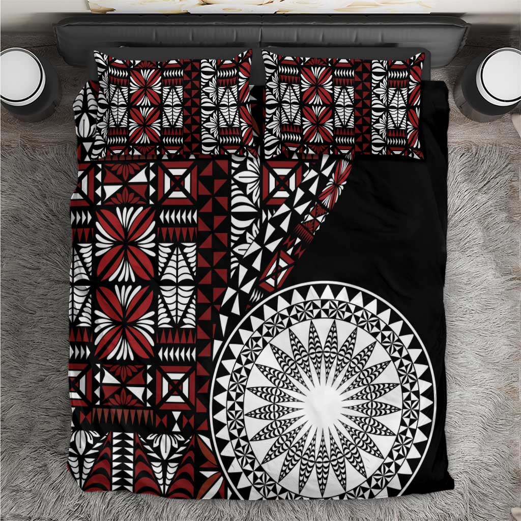 Red Tongan Ngatu Fonulei Pattern Bedding Set LT9 Red - Polynesian Pride