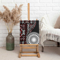 Red Tongan Ngatu Fonulei Pattern Canvas Wall Art LT9 - Polynesian Pride