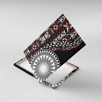 Red Tongan Ngatu Fonulei Pattern Canvas Wall Art LT9 With Frame Red - Polynesian Pride