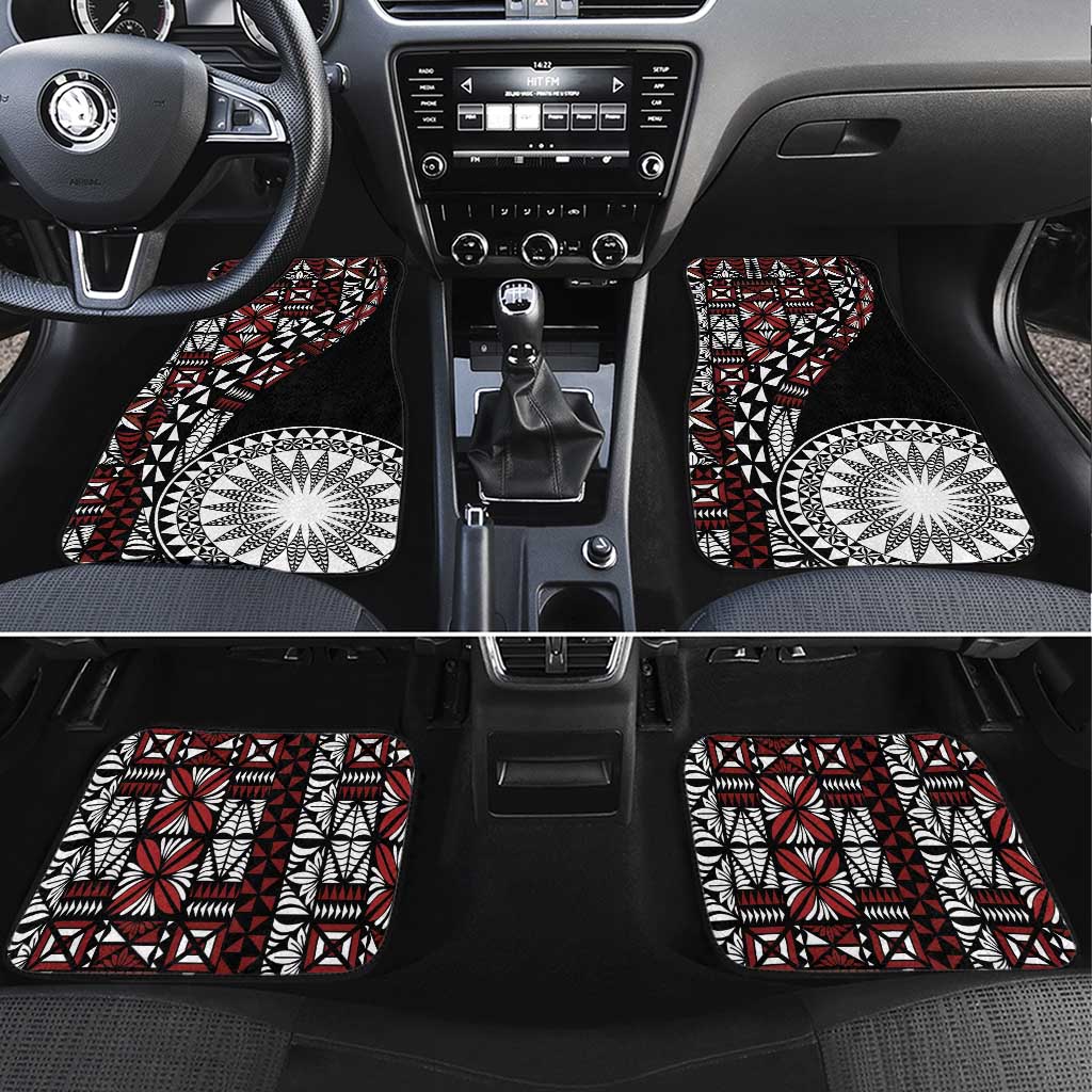 Red Tongan Ngatu Fonulei Pattern Car Mats LT9 Set 4pcs Red - Polynesian Pride