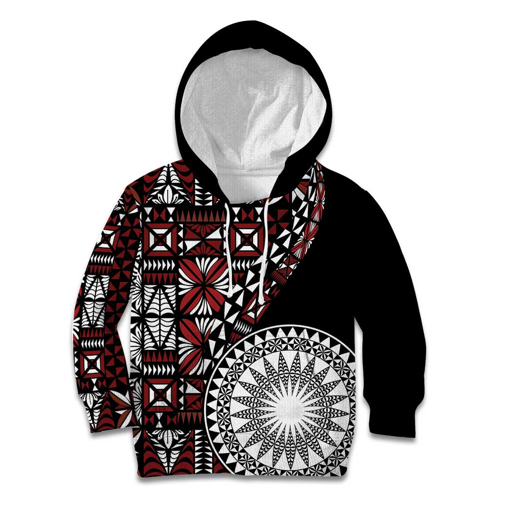 Red Tongan Ngatu Fonulei Pattern Kid Hoodie LT9 Hoodie Red - Polynesian Pride