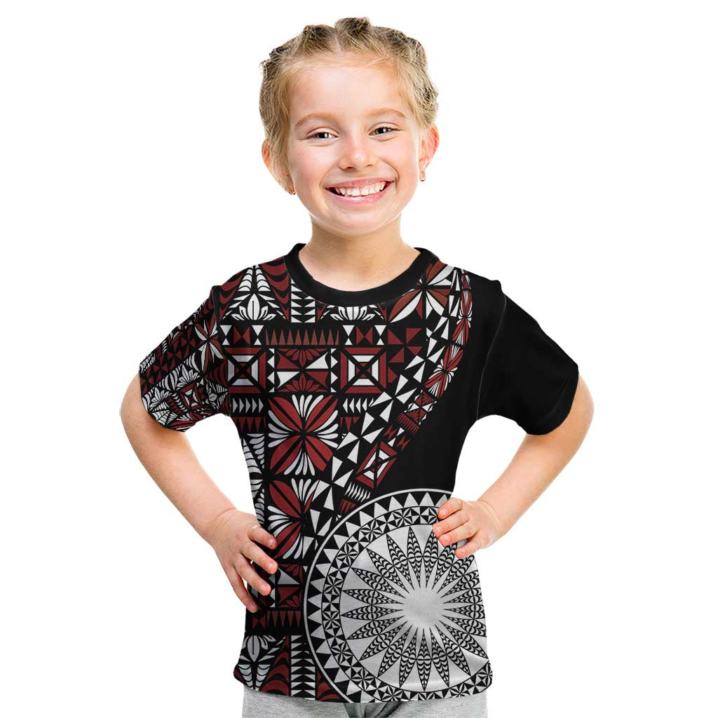 Red Tongan Ngatu Fonulei Pattern Kid T Shirt LT9 Red - Polynesian Pride