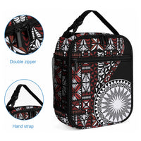 Red Tongan Ngatu Fonulei Pattern Lunch Bag LT9 - Polynesian Pride