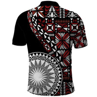 Red Tongan Ngatu Fonulei Pattern Polo Shirt LT9 - Polynesian Pride