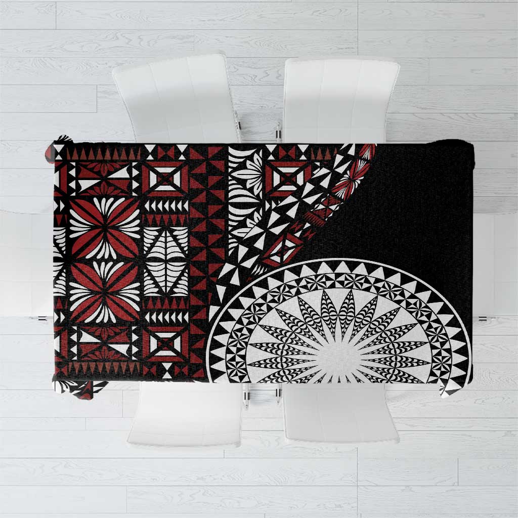Red Tongan Ngatu Fonulei Pattern Tablecloth LT9 Red - Polynesian Pride