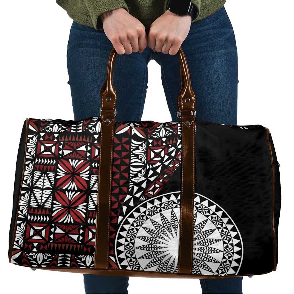 Red Tongan Ngatu Fonulei Pattern Travel Bag LT9 Red - Polynesian Pride