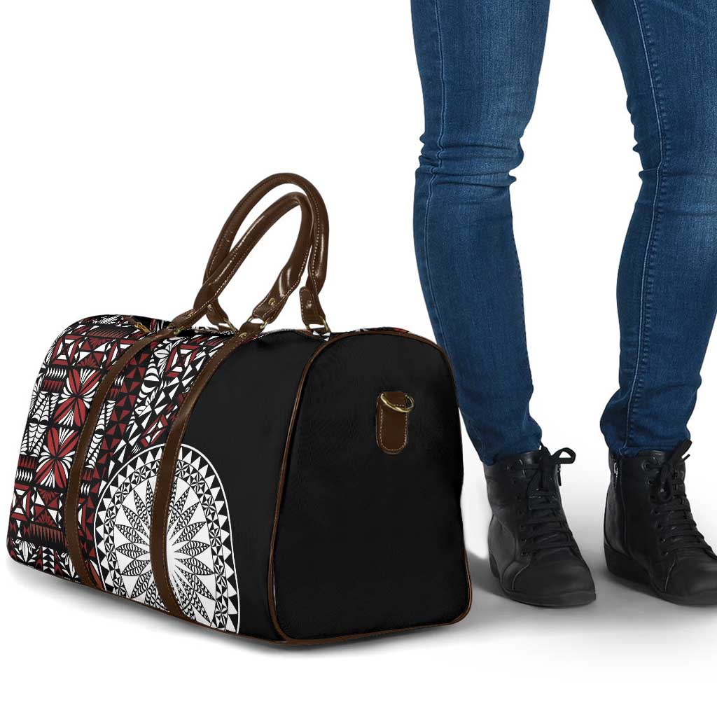 Red Tongan Ngatu Fonulei Pattern Travel Bag LT9 - Polynesian Pride
