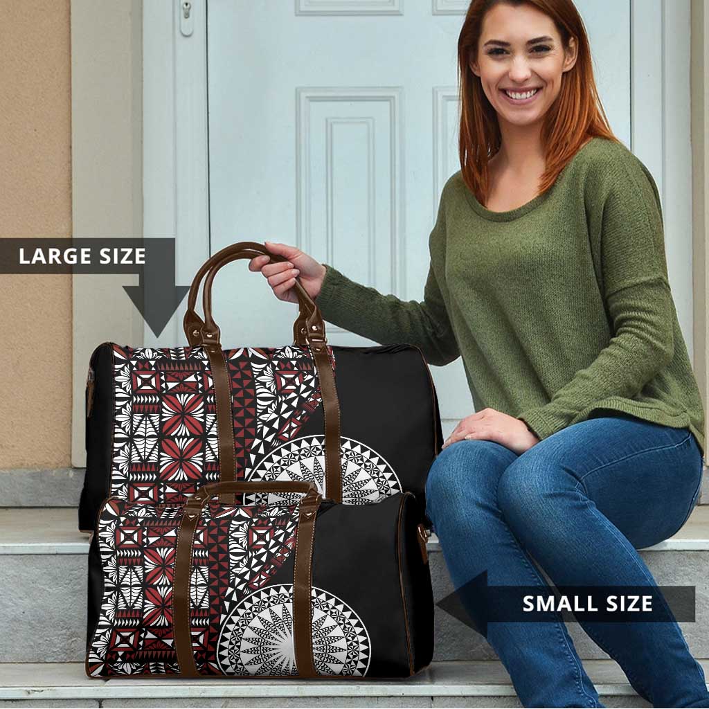 Red Tongan Ngatu Fonulei Pattern Travel Bag LT9 - Polynesian Pride