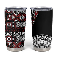 Red Tongan Ngatu Fonulei Pattern Tumbler Cup LT9 Red - Polynesian Pride