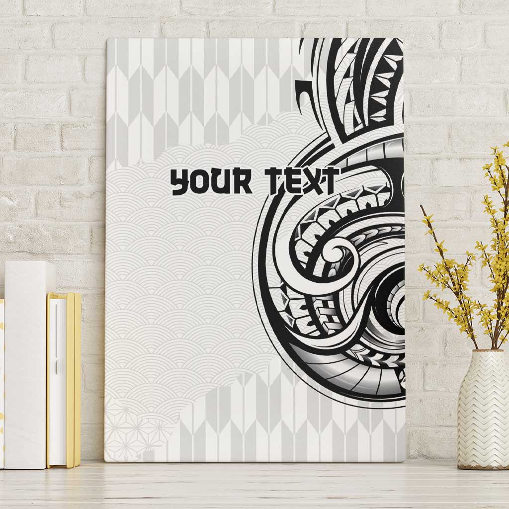 Hawaii and Japanese Culture Personalised Canvas Wall Art With Polynesian Tribal Tattoo Style LT9 Without Frame White - Polynesian Pride