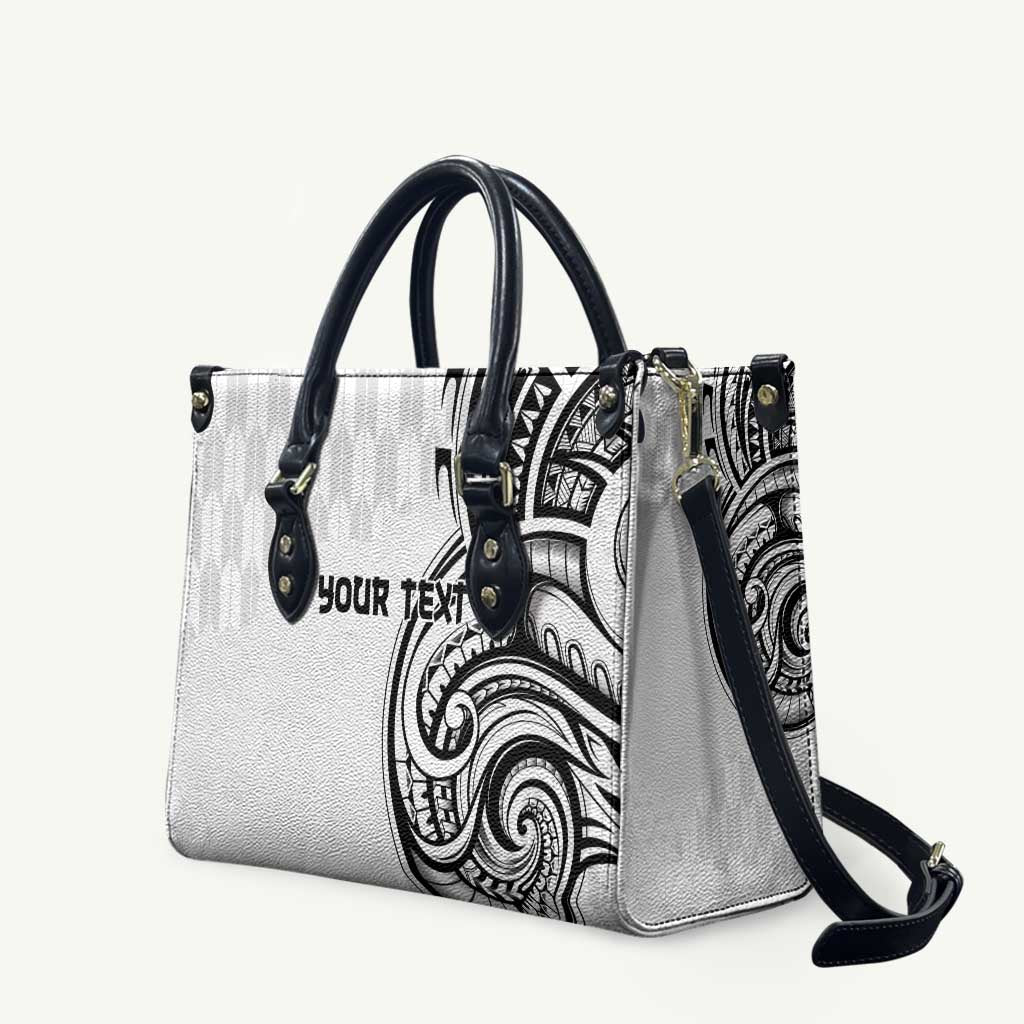Hawaii and Japanese Culture Personalised Leather Bag With Polynesian Tribal Tattoo Style LT9 White - Polynesian Pride