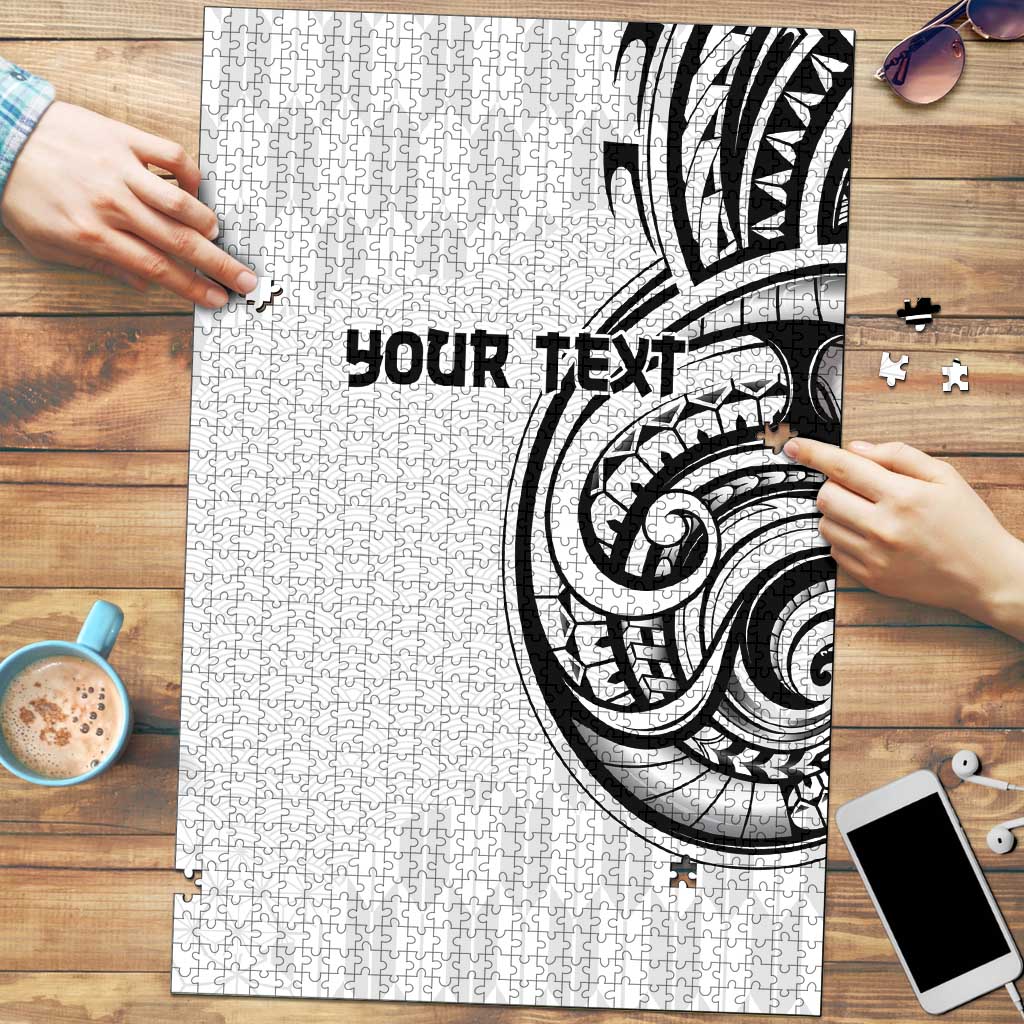 Hawaii and Japanese Culture Personalised Puzzle With Polynesian Tribal Tattoo Style LT9 White - Polynesian Pride