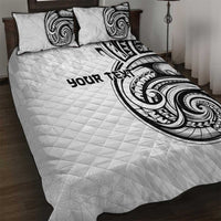 Hawaii and Japanese Culture Personalised Quilt Bed Set With Polynesian Tribal Tattoo Style LT9 White - Polynesian Pride