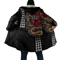 Hawaii and Japanese Oni Mask Personalised Cloak Kakau Pattern Dark Art Style LT9 - Polynesian Pride