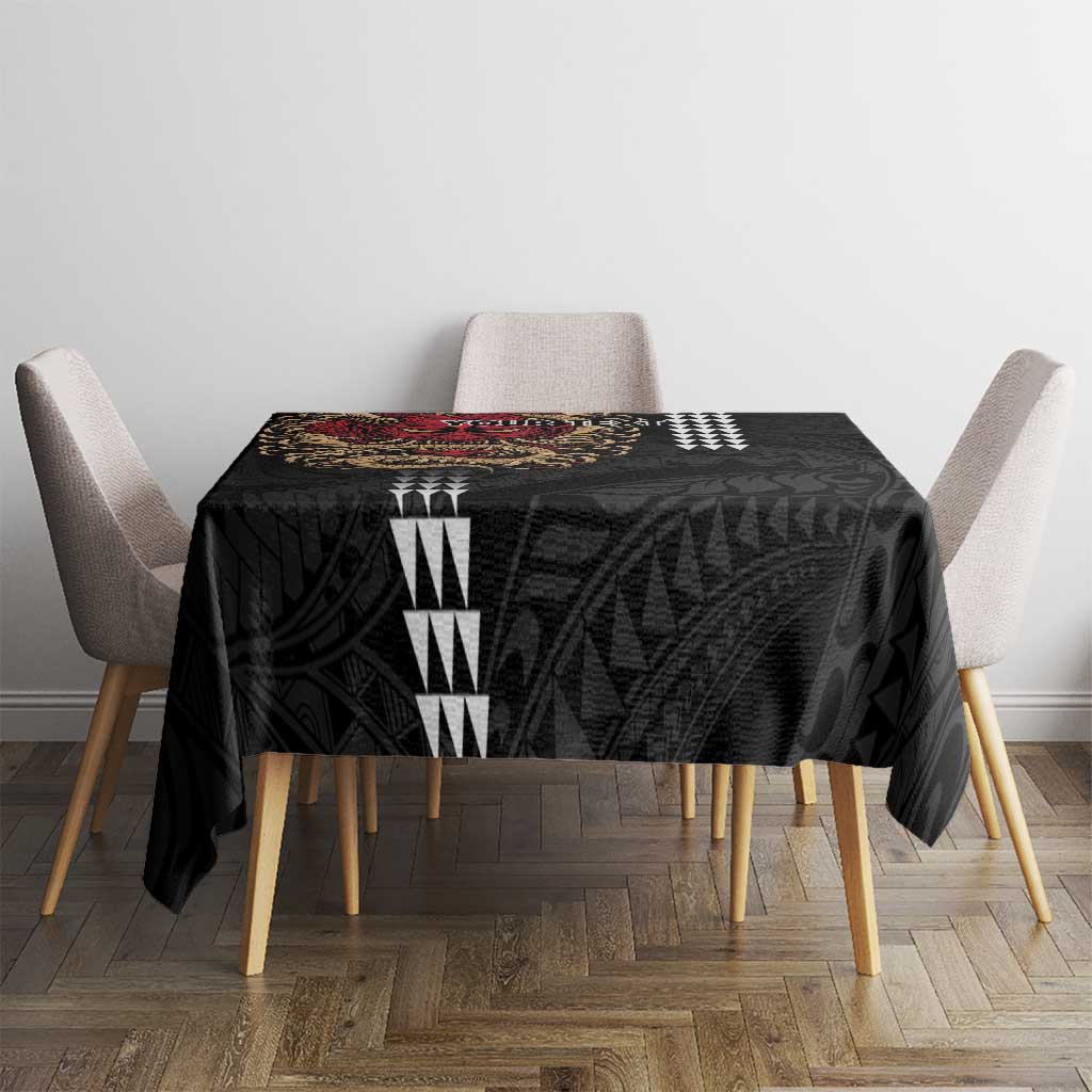 Hawaii and Japanese Oni Mask Personalised Tablecloth Kakau Pattern Dark Art Style LT9 - Polynesian Pride