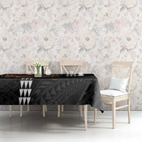 Hawaii and Japanese Oni Mask Personalised Tablecloth Kakau Pattern Dark Art Style LT9 - Polynesian Pride