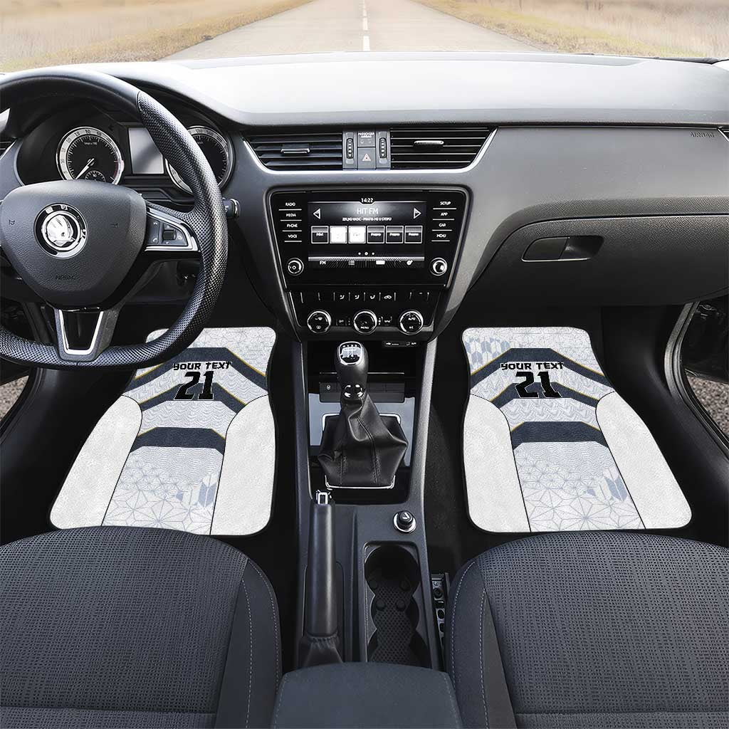 Japan Pacific Rugby 2022-23 Custom Car Mats Black Sakura Japanese Wave Pattern LT9 Set 2pcs - Front Black - Polynesian Pride