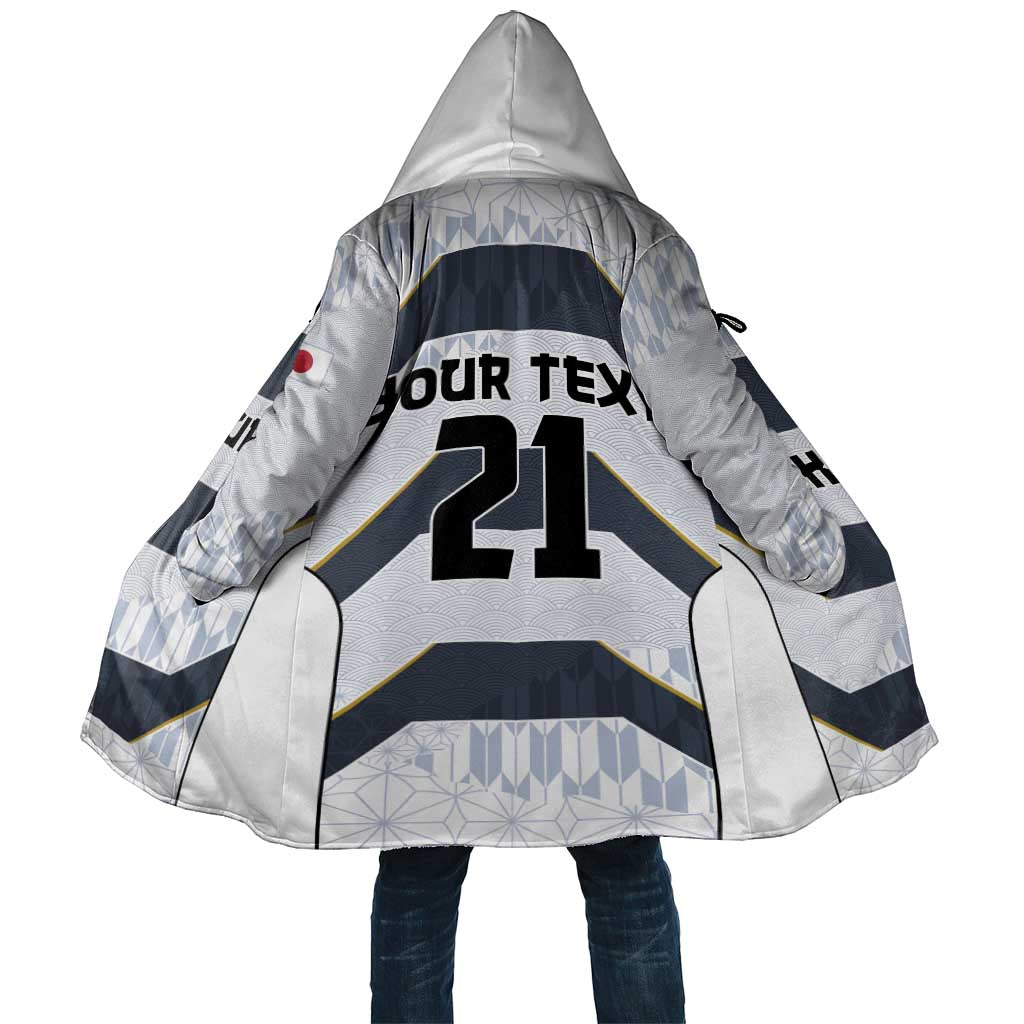 Japan Pacific Rugby 2022-23 Custom Cloak Black Sakura Japanese Wave Pattern LT9 Unisex Black - Polynesian Pride