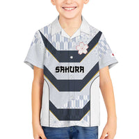 Japan Pacific Rugby 2022-23 Custom Kid Hawaiian Shirt Black Sakura Japanese Wave Pattern LT9 Kid Black - Polynesian Pride