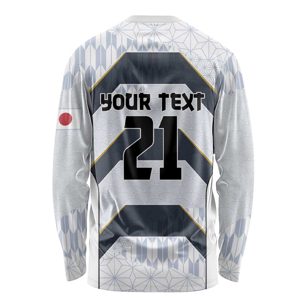 Japan Pacific Rugby 2022-23 Custom Long Sleeve Shirt Black Sakura Japanese Wave Pattern LT9 - Polynesian Pride