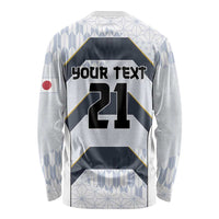 Japan Pacific Rugby 2022-23 Custom Long Sleeve Shirt Black Sakura Japanese Wave Pattern LT9 - Polynesian Pride