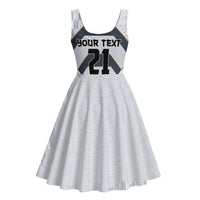 Japan Pacific Rugby 2022-23 Custom Midi Dress Black Sakura Japanese Wave Pattern LT9 - Polynesian Pride