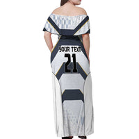 Japan Pacific Rugby 2022-23 Custom Off Shoulder Maxi Dress Black Sakura Japanese Wave Pattern LT9 - Polynesian Pride