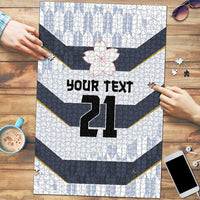 Japan Pacific Rugby 2022-23 Custom Puzzle Black Sakura Japanese Wave Pattern LT9 Black - Polynesian Pride