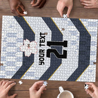 Japan Pacific Rugby 2022-23 Custom Puzzle Black Sakura Japanese Wave Pattern LT9 - Polynesian Pride