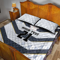 Japan Pacific Rugby 2022-23 Custom Quilt Bed Set Black Sakura Japanese Wave Pattern LT9 - Polynesian Pride