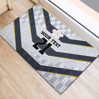 Japan Pacific Rugby 2022-23 Custom Rubber Doormat Black Sakura Japanese Wave Pattern LT9 - Polynesian Pride