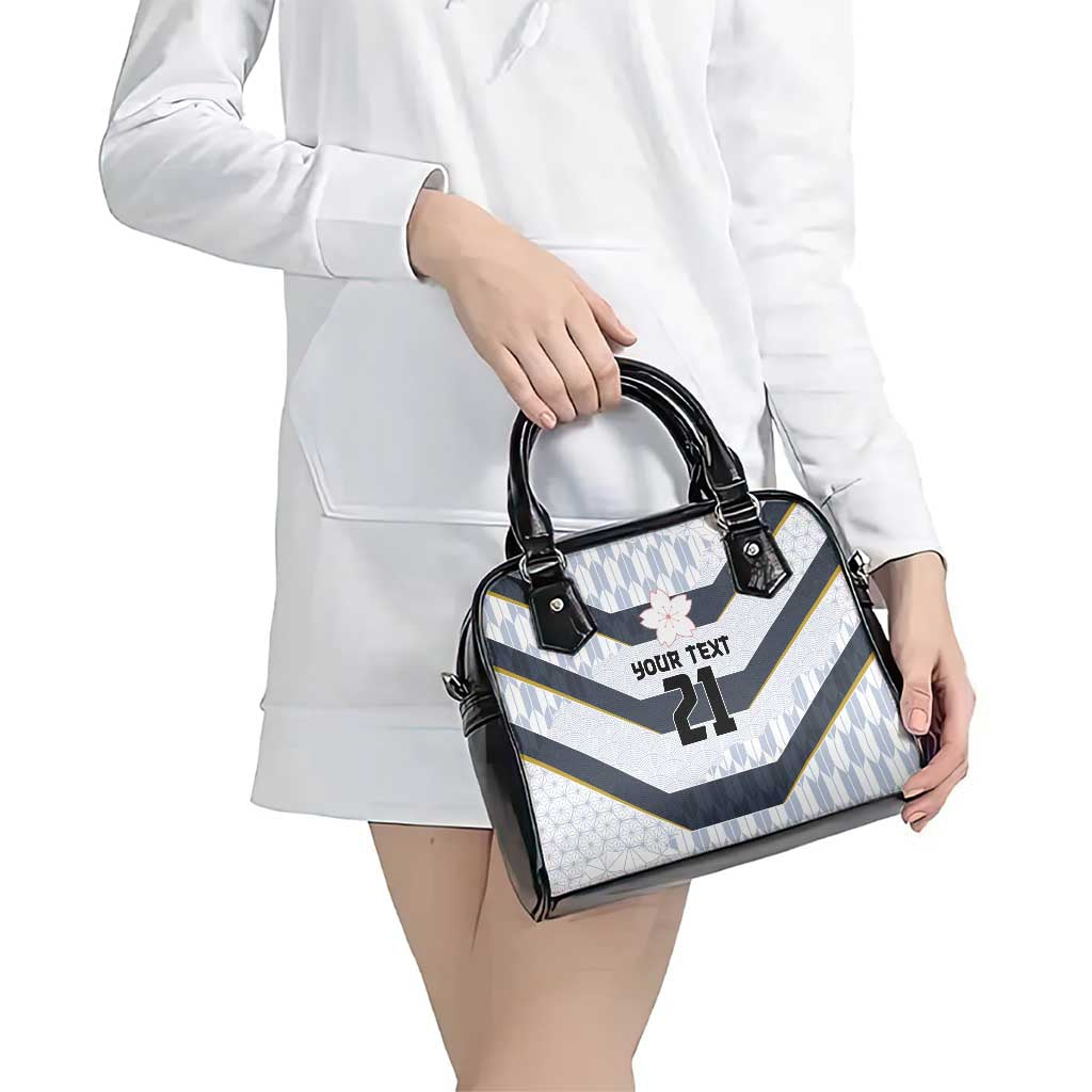 Japan Pacific Rugby 2022-23 Custom Shoulder Handbag Black Sakura Japanese Wave Pattern LT9 - Polynesian Pride