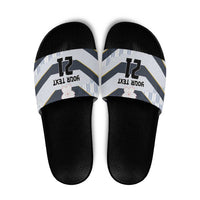 Japan Pacific Rugby 2022-23 Custom Slide Sandals Black Sakura Japanese Wave Pattern LT9 Black - Polynesian Pride