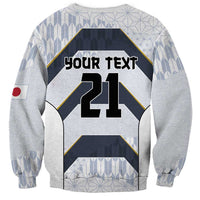 Japan Pacific Rugby 2022-23 Custom Sweatshirt Black Sakura Japanese Wave Pattern LT9 - Polynesian Pride