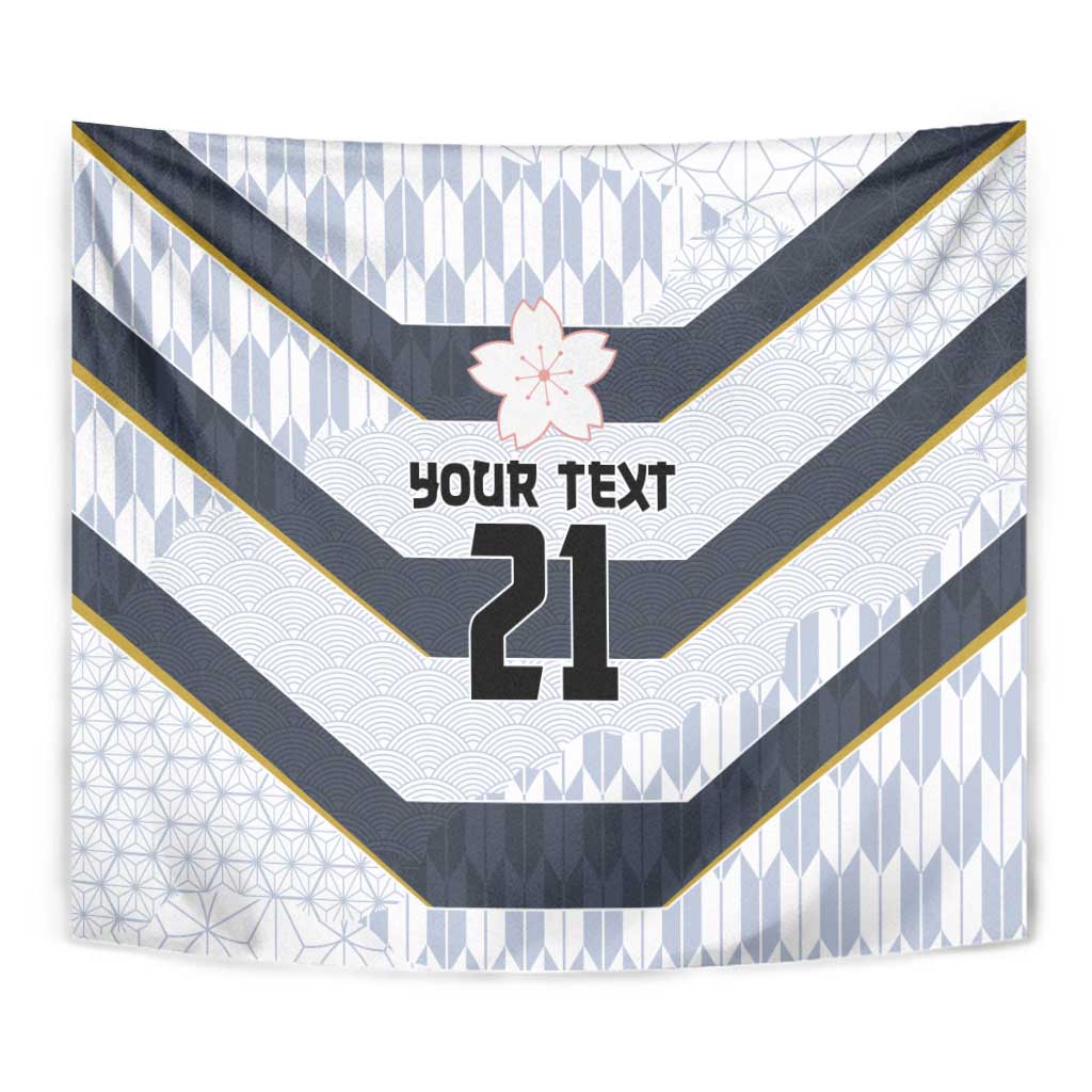 Japan Pacific Rugby 2022-23 Custom Tapestry Black Sakura Japanese Wave Pattern LT9 - Polynesian Pride
