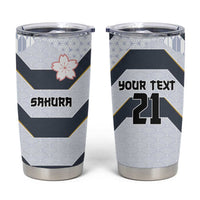 Japan Pacific Rugby 2022-23 Custom Tumbler Cup Black Sakura Japanese Wave Pattern LT9 Black - Polynesian Pride